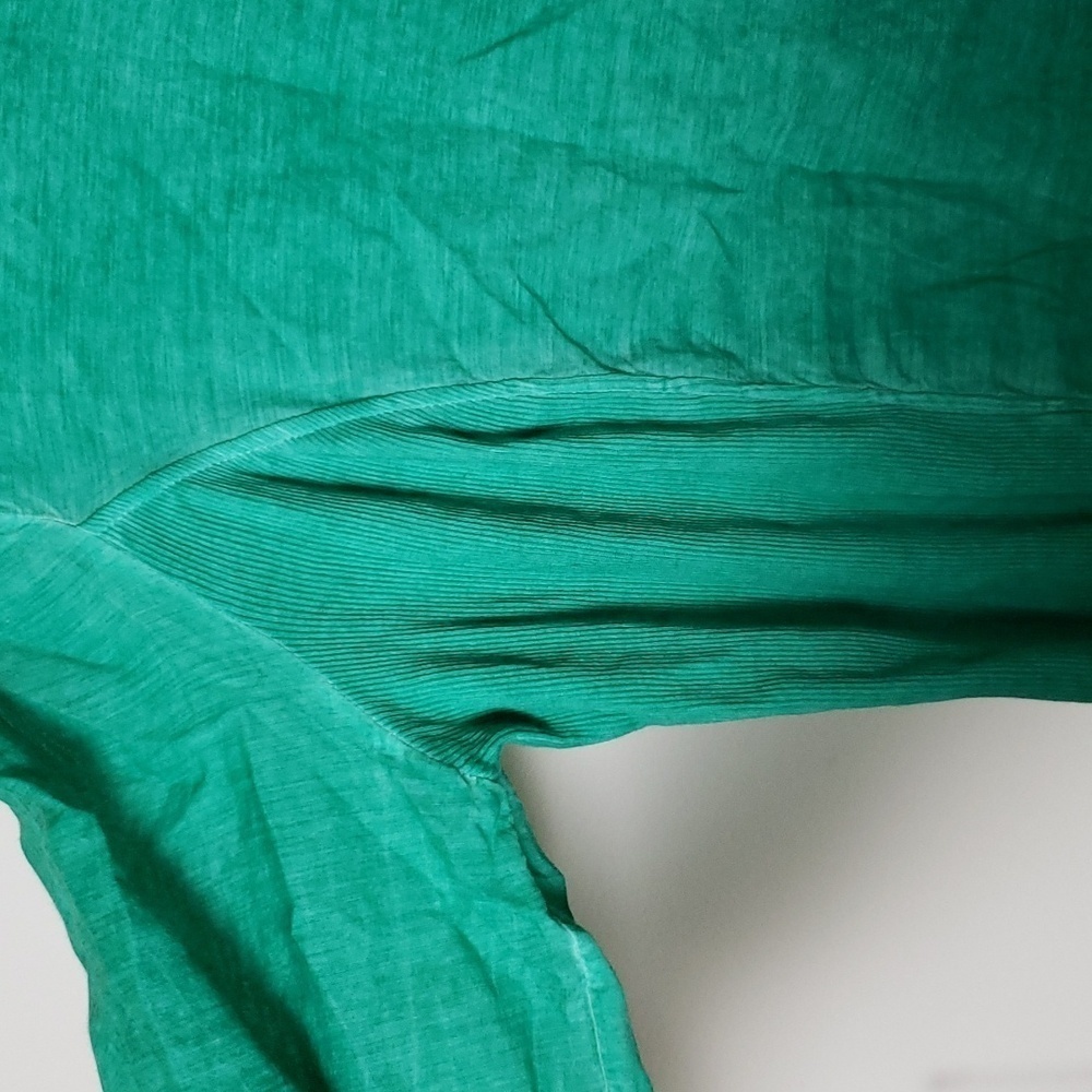 Style & Co bright green casual button up shirt, blouse, swim cover up, stretch - Picture 4 of 7